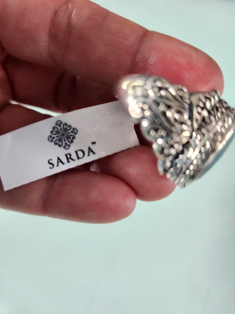 SARDA, Silver Ring, U R THE ONE RING™ IN AQUAMARINE, size 8, NWT - Picture 5 of 9